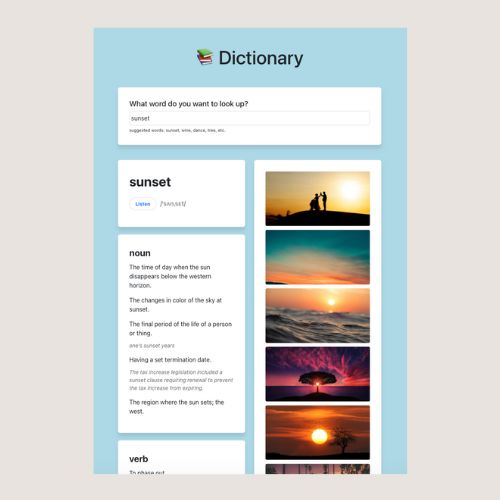 Dictionary app